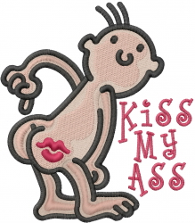 Kiss My Ass Embroidery Design | EmbroideryDesigns.com