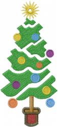 Abstract Tree - 5x7 tree detailed machine embroidery design for Holiday Ornaments