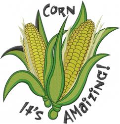 detailed leaf machine embroidery pattern - Amaizing Corn perfect for reusable tote bags