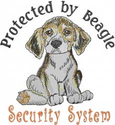 detailed puppy dog machine embroidery pattern - Beagle Security System for reusable tote bags