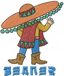 detailed beaner machine embroidery pattern - Beaner for decorative pillow covers