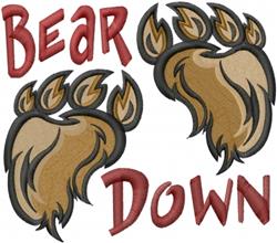 detailed bear machine digital embroidery pattern - Bear Down for reusable tote bags