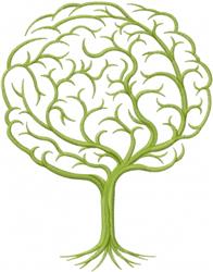 detailed tree machine embroidery pattern - Brain Tree perfect for Learning Materials