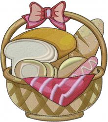 detailed basket machine embroidery pattern - Bread Basket for kitchen tea towels