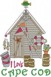 Cape Cod - 5x7 cod detailed machine digital embroidery design for reusable tote bags