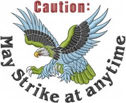 detailed bird machine embroidery pattern - Caution perfect for kitchen tea towels