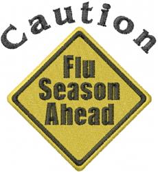 Caution Flu - 4x4 flu detailed machine embroidery design for decorative pillow covers