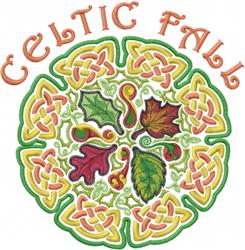 leaf detailed machine digital embroidery - Celtic Fall perfect for kitchen tea towels