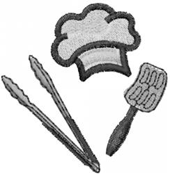 Chef Tools - 4x4 tool beginner-friendly machine embroidery design for kitchen aprons