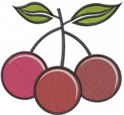 Vibrant pair of cherries with glossy red and pink surfaces, thin stems, and fresh green leaves.