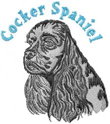 puppy dog detailed machine digital embroidery - Cocker Spaniel perfect for Pillow Cases