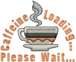 beginner-friendly loading machine embroidery pattern - Coffeine Loading for Kitchen Decor