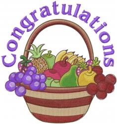 basket detailed machine embroidery - Congratulations Basket perfect for Gift Wraps