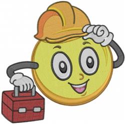 detailed worker machine embroidery pattern - Construction Worker for Christmas Table Decor