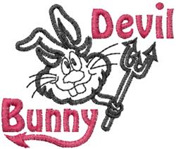 Devil Bunny - 4x4 bunny rabbit beginner-friendly embroidery design for reusable tote bags