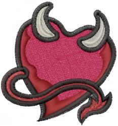 angel beginner-friendly machine embroidery - Devil Heart for decorative pillow covers