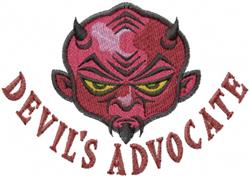 Devils Advocate - 5x7 advocate detailed embroidery design for reusable tote bags