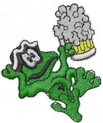 Drinking Frog - 4x4 frog beginner-friendly machine embroidery design for Backpacks