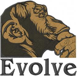 detailed primate machine embroidery pattern - Evolve Primate for patchwork quilt blocks