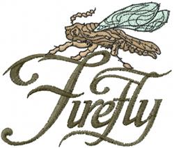 Illustrative firefly with delicate translucent wings in earthy tones, featuring the word 'Firefly' elegantly scripted below.