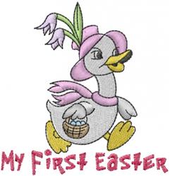 First Easter Duck - 4x4 bird beginner-friendly embroidery design for Baby Blankets