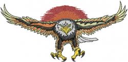 bird detailed machine embroidery - Flying Eagle perfect for decorative pillow covers