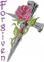 detailed easter cross machine embroidery pattern - Forgiven perfect for kitchen aprons