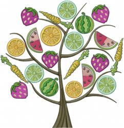 detailed carrot machine embroidery pattern - Fruit Tree perfect for kitchen aprons