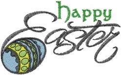 beginner-friendly easter Easter eggs machine embroidery pattern - Happy Easter Egg for kitchen tea towels