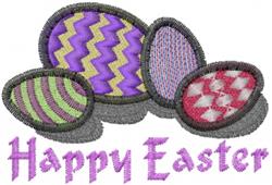 Happy Easter Eggs - 4x4 egg beginner-friendly embroidery design for Easter Decorations