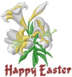 Happy Easter - 4x4 leaf beginner-friendly machine embroidery design for Table Linens