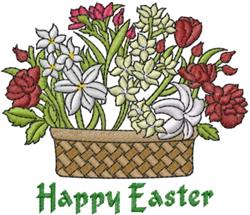 Happy Easter - 5x7 leaf detailed machine embroidery design perfect for kitchen aprons
