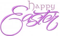 Happy Easter - 6x10 easter detailed machine embroidery design for reusable tote bags