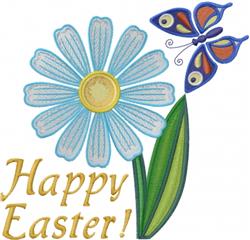 Happy Easter! - butterfly detailed machine embroidery design for reusable tote bags