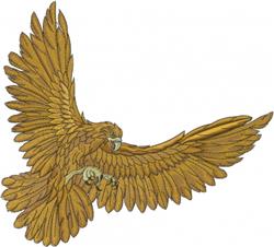 detailed bird machine embroidery pattern - Hawk Attack perfect for Outdoor Gear