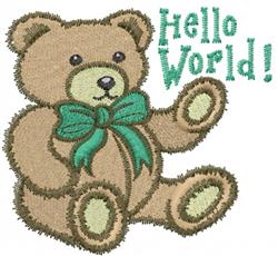 detailed bear machine embroidery pattern - Hello Bear for decorative pillow covers