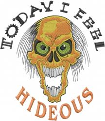 Hideous - skull detailed machine embroidery design perfect for kitchen tea towels
