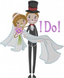 I do! - 6x10 do! detailed machine embroidery design perfect for Wedding Invitations