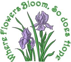 leaf detailed machine digital embroidery - Iris Bloom perfect for Table Decor