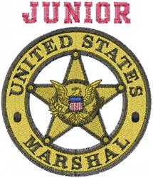 Detailed badge featuring a gold star and eagle emblem, with bold 'JUNIOR' text above it, suitable for law enforcement.