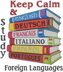 Keep Calm Language Study - study detailed embroidery design for reusable tote bags