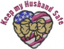 Keep Safe - 4x4 heart detailed machine embroidery design for patchwork quilt blocks