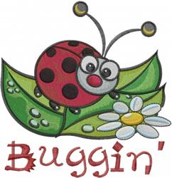 daisy detailed machine embroidery - Ladybug Buggin perfect for reusable tote bags