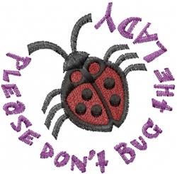 bugging beginner-friendly machine embroidery - Ladybug Lady Bugging for reusable tote bags