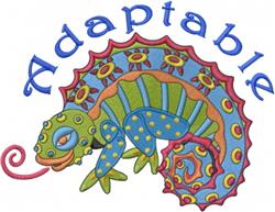 adaptable detailed machine embroidery - Lizard Adaptable for patchwork quilt blocks
