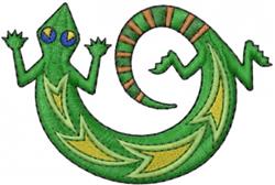 Lizard - 4x4 lizard beginner-friendly machine embroidery design for reusable tote bags