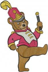 Marching Bear - 5x7 bear detailed machine embroidery design for Band Uniforms