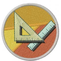 Math Triangle Ruler - 4x4 ruler detailed embroidery design for Childrens Clothing