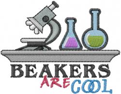 Colorful microscope with playful beakers filled with purple and green liquids, featuring lively text.