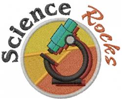 Colorful microscope badge featuring a detailed teal and black microscope on a vibrant orange background, perfect for educatio